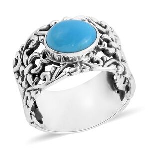 Beautiful Sterling Silver Sleeping Beauty Turquoise Statement Ring